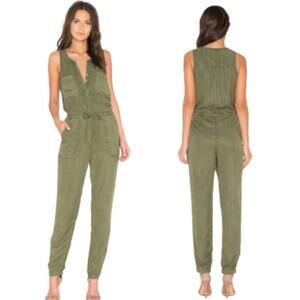 Sanctuary Jumper Pantsuit Hazel Cactus Sleeveless Lyocell Olive Green Small